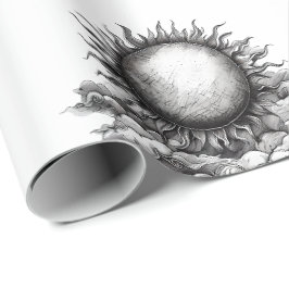 Bewolkte Zon Cadeaupapier