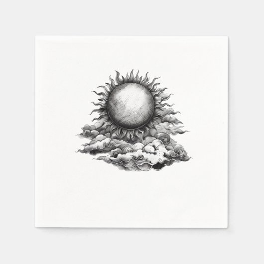 Bewolkte Zon Servet (Voorkant)