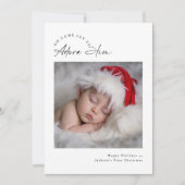 Bewonder de eerste kerstfoto van de religieuze Bab Feestdagenkaart (Voorkant)