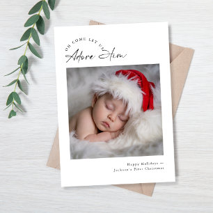 Bewonder de eerste kerstfoto van de religieuze Bab Feestdagenkaart
