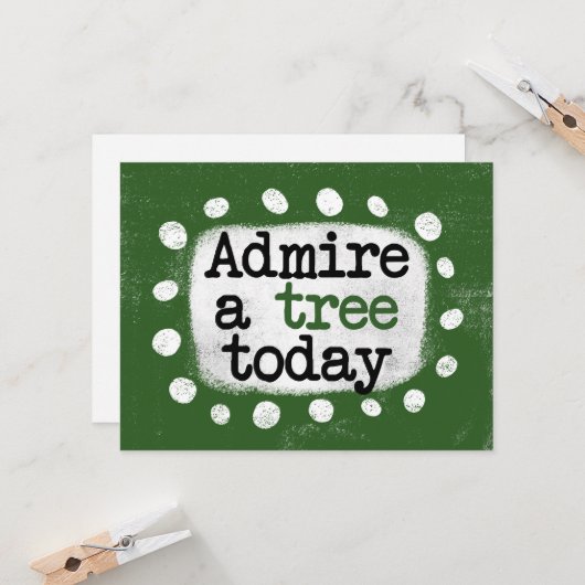 Bewonder een boom vandaag Wenskaart Kaart (Voorkant / Achterkant in situ)
