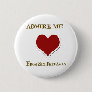 BEWONDER ME VANAF ZES METER AFSTAND RONDE BUTTON 5,7 CM