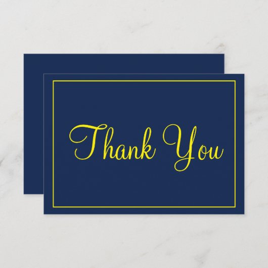 Bewonderenswaardig Dank U Blauw en Geel Bedankkaart (Voorkant / Achterkant)