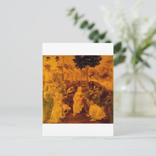 Bewondering van Magi door Leonardo da Vinci Briefkaart (Staand voorkant)