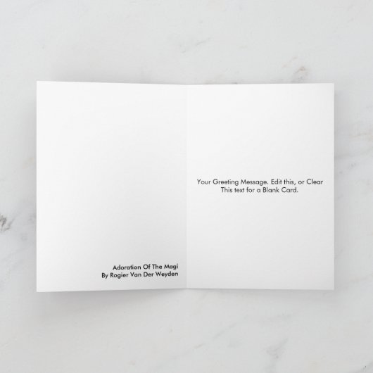 Bewondering van Magi door Rogier van der Weyden Kaart (Binnen)