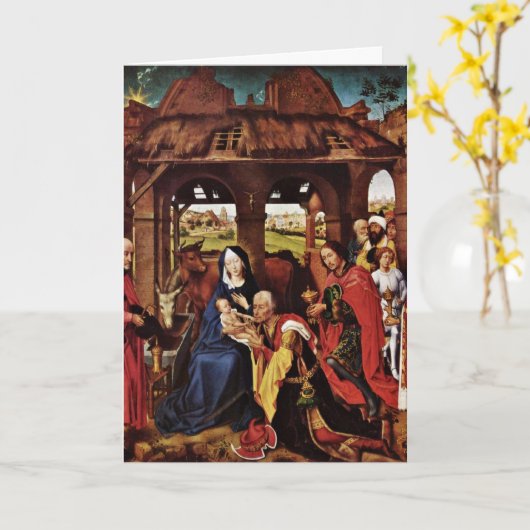 Bewondering van Magi door Rogier van der Weyden Kaart (Gele Bloem)