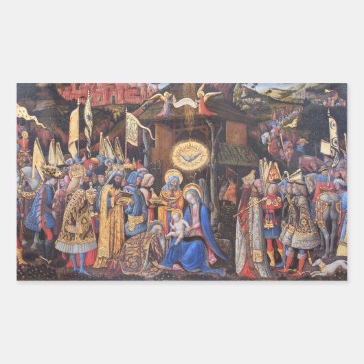 Bewondering van Magi Rechthoekige Sticker (Voorkant)