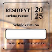 Bewoner Werknemer Parkeervergunning Voertuigdeur Raamsticker (Vel 2)