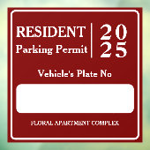 Bewoner Werknemer Parkeervergunning Voertuigdeur Raamsticker (Vel 3)