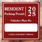 Bewoner Werknemer Parkeervergunning Voertuigdeur Raamsticker (Vel 2)