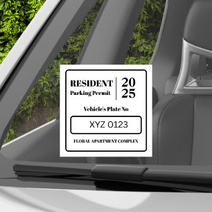 Bewoner Werknemer Parkeervergunning Voertuigdeur Raamsticker