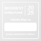 Bewoner Werknemer Parkeervergunning Voertuigdeur Raamsticker (Vel)