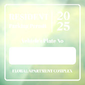 Bewoner Werknemer Parkeervergunning Voertuigdeur Raamsticker (Vel 3)