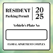 Bewoner Werknemer Parkeervergunning Voertuigdeur Raamsticker (Vel 3)