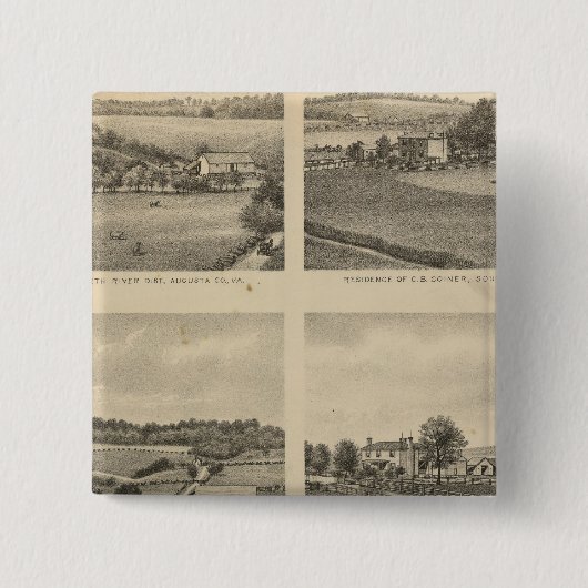 Bewoners van Augusta County Vierkante Button 5,1 Cm (Voorkant)