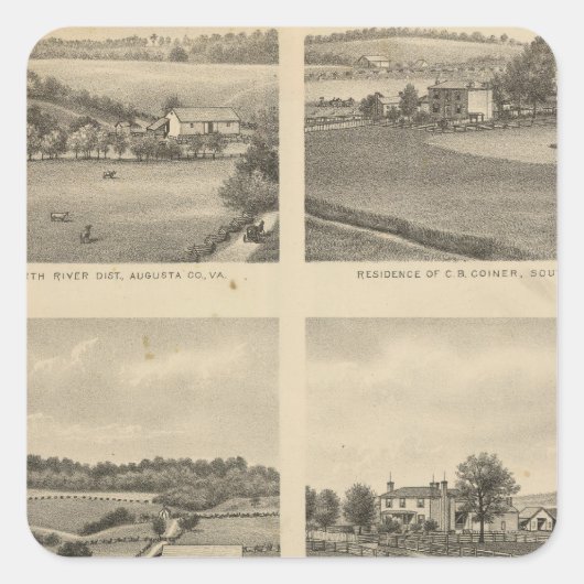Bewoners van Augusta County Vierkante Sticker (Voorkant)