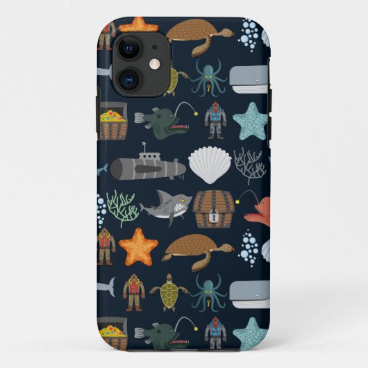 Bewoners van de Oceaan Patroon 1 Case-Mate iPhone Case (Achterkant)