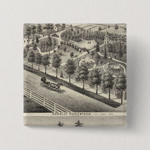 Bewoners van hensley, bonen vierkante button 5,1 cm