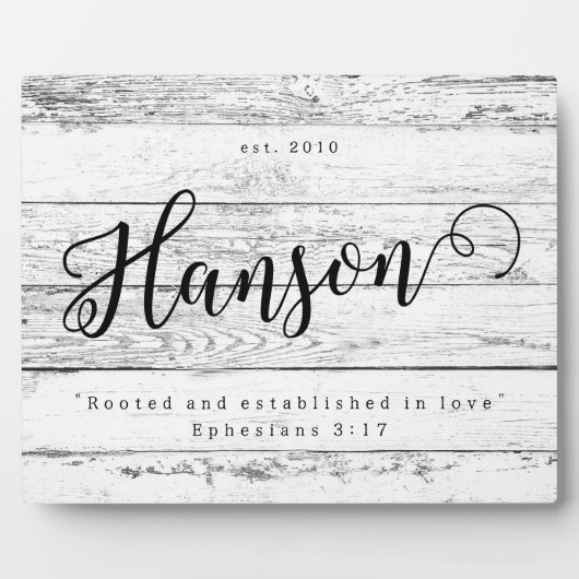 Beworteld en ingesteld in de naam Last Name Sign Fotoplaat (Voorkant)