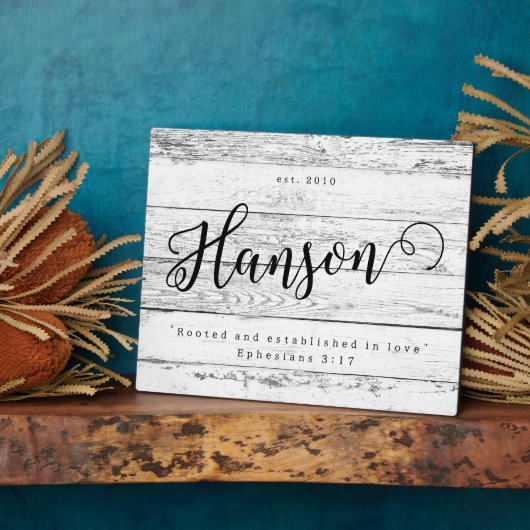 Beworteld en ingesteld in de naam Last Name Sign Fotoplaat (Zijkant)