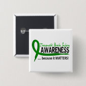 Bewust 2 Traumatische hersenletsels TBI Vierkante Button 5,1 Cm (Voorkant /achterkant)