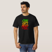 Bewuste Rasta Kleuren Typografie Reggae T-shirt (Voorkant volledig)