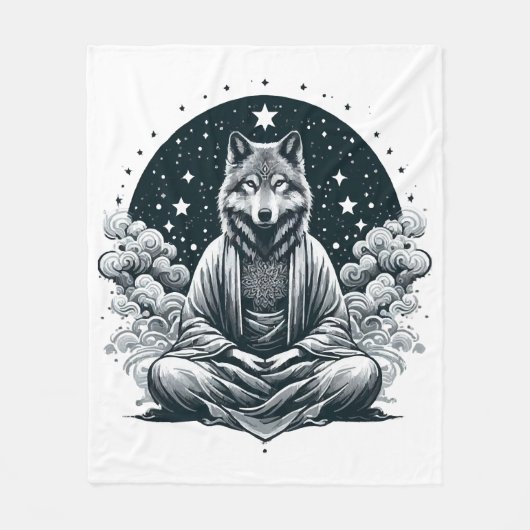 Bewuste Wolf Fleece Deken (Voorkant)