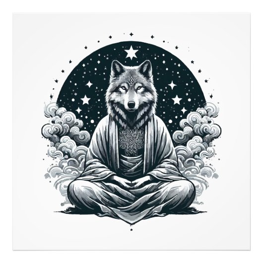 Bewuste Wolf Foto Afdruk (Voorkant)