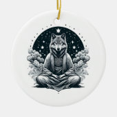 Bewuste Wolf Keramisch Ornament (Voorkant)