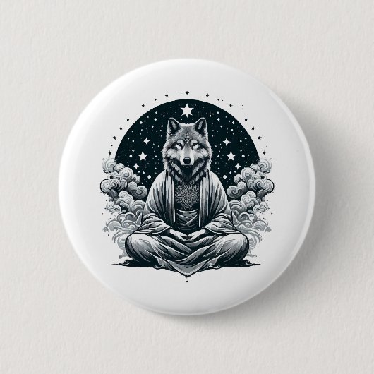 Bewuste Wolf Ronde Button 5,7 Cm (Voorkant)