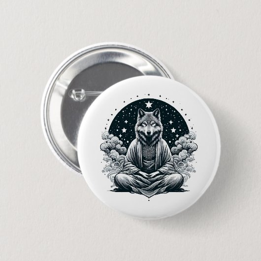 Bewuste Wolf Ronde Button 5,7 Cm (Voorkant /achterkant)