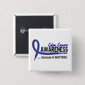 Bewustheid 2 Colon Cancer Vierkante Button 5,1 Cm (Voorkant /achterkant)