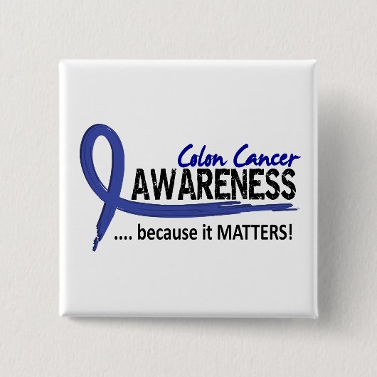 Bewustheid 2 Colon Cancer Vierkante Button 5,1 Cm (Voorkant)