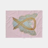 Bewustheid Angel Gold Ribbon Soft Blanket Fleece Deken (Voorkant (Horizontaal))