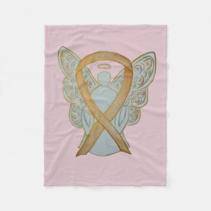 Bewustheid Angel Gold Ribbon Soft Blanket Fleece Deken