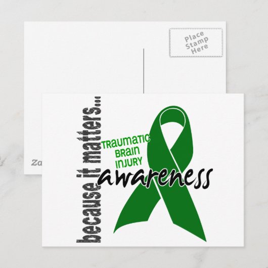 Bewustmaking 1 Traumatische hersenbeschadiging TBI Briefkaart (Voorkant / Achterkant)
