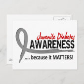 Bewustmaking 2 Jonge Diabetes Briefkaart (Voorkant / Achterkant)