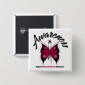 BEWUSTMAKING Butterfly Sickle Cell Anemia Vierkante Button 5,1 Cm (Voorkant /achterkant)