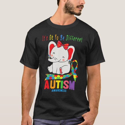 Bewustmaking Elephant Mam Wearing Autism Hea T-shirt (Voorkant)