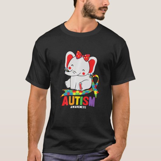 Bewustmaking Elephant Mam Wearing Autism Hea T-shirt (Voorkant)