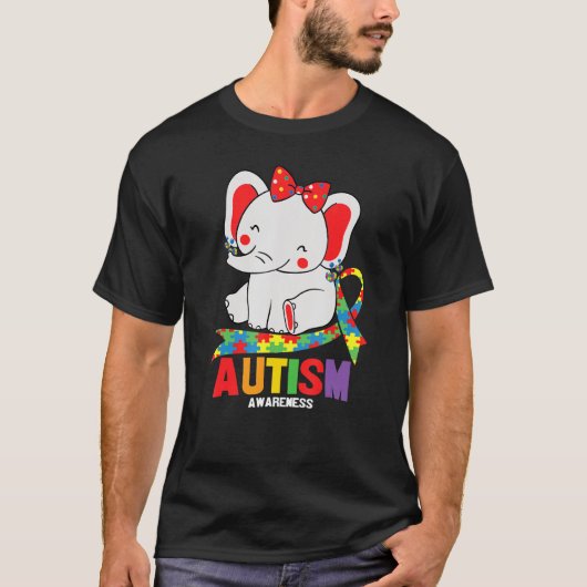 Bewustmaking Elephant Mam Wearing Autism Hea T-shirt (Voorkant)