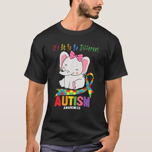 Bewustmaking Elephant Mam Wearing Autism Hea T-shirt (Voorkant)