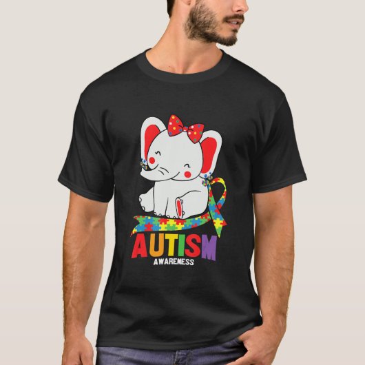 Bewustmaking Elephant Mam Wearing Autism Hea T-shirt (Voorkant)
