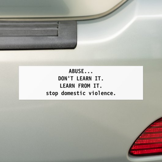 BEWUSTMAKING EN BINNENLANDSE GEWELD BUMPERSTICKER (Op auto)