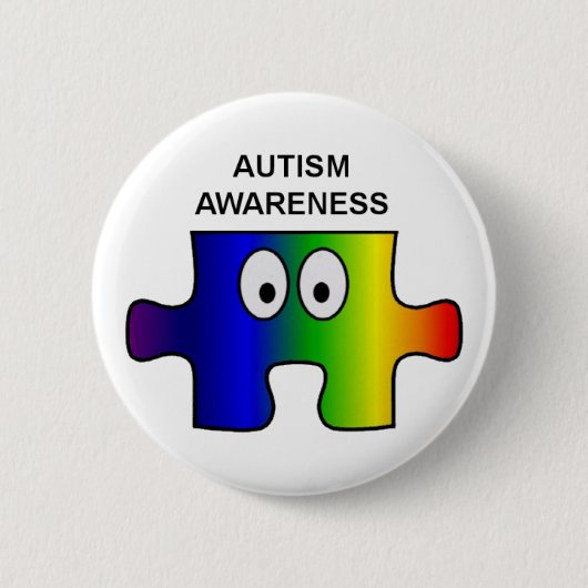 BEWUSTMAKING EN ONDERSTEUNING VAN AUTISme Ronde Button 5,7 Cm (Voorkant)