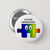 BEWUSTMAKING EN ONDERSTEUNING VAN AUTISme Ronde Button 5,7 Cm (Voorkant /achterkant)