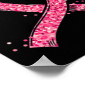 Bewustmaking hartroze lint borstkanker poster (Hoek)