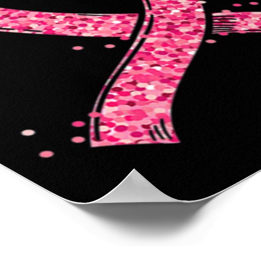 Bewustmaking hartroze lint borstkanker poster (Hoek)