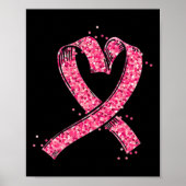 Bewustmaking hartroze lint borstkanker poster (Voorkant)