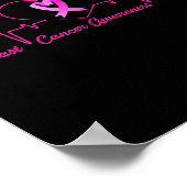 Bewustmaking hartslag Borstkanker Roze lint Poster (Hoek)